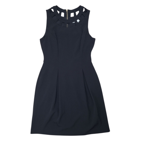 Eliza J Cutout Flare Sheath Dress Black Size 2 Elegant Modern - Picture 15 of 15